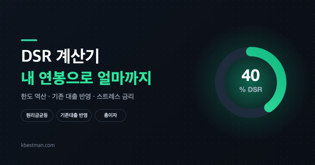 DSR 대출 한도 계산기 화면